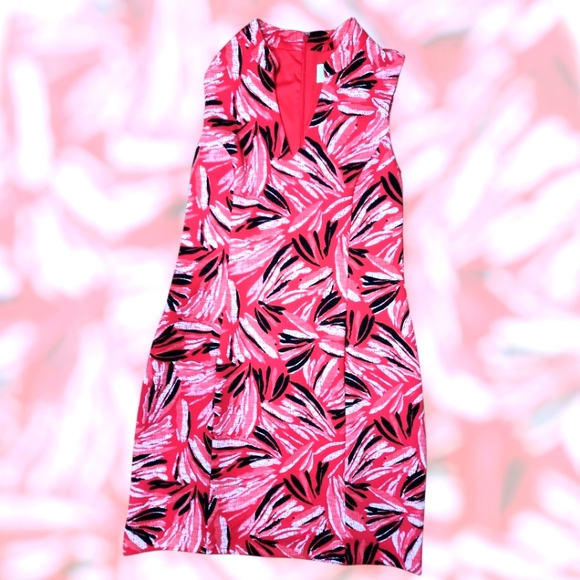 Pappagallo Dresses & Skirts - Pappagallo Pink Black Abstract Sleeveless Shift Dress – Bust 36”